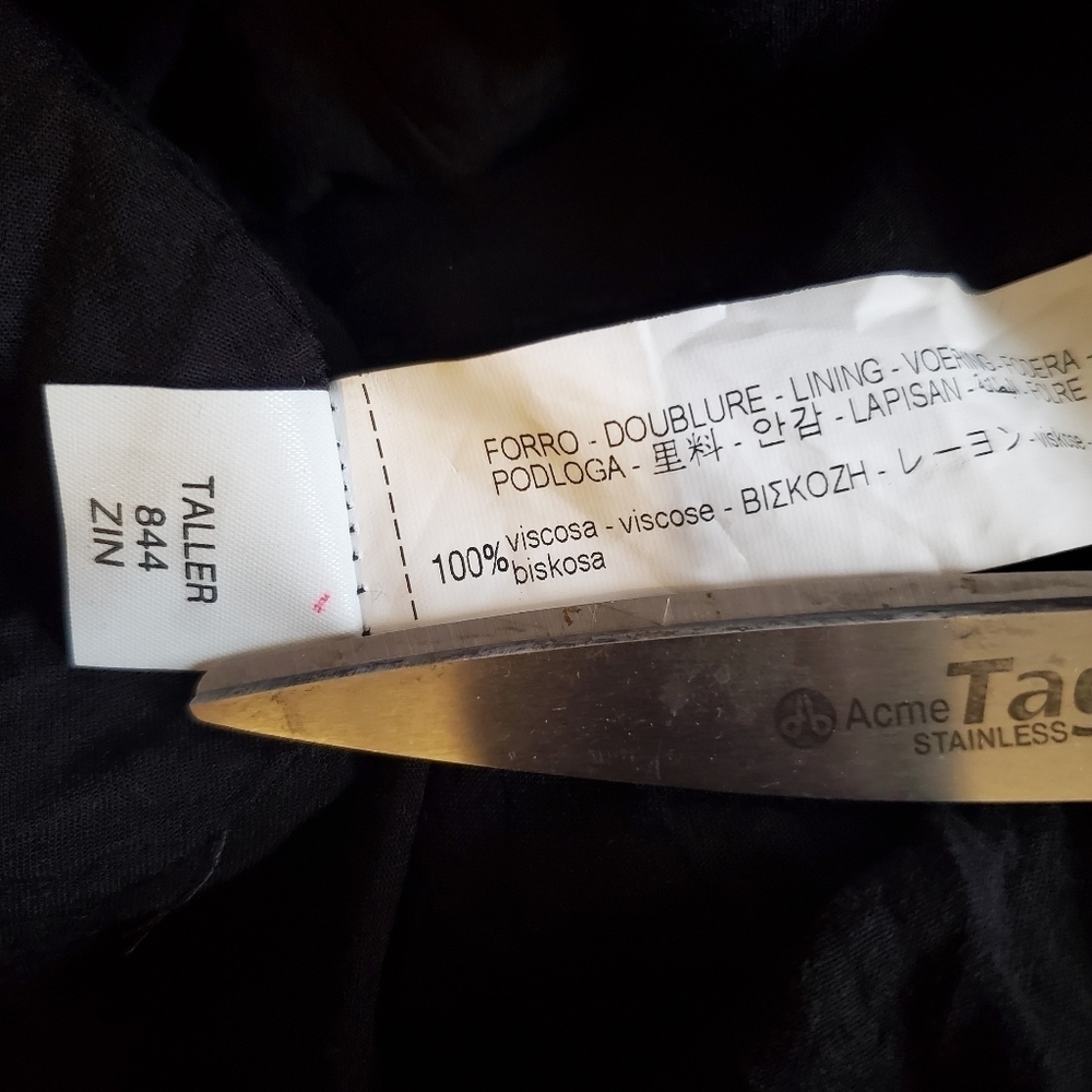 Zara TRF Black Metallic Gold Dot Print Velvet SZ L - Picture 6 of 8